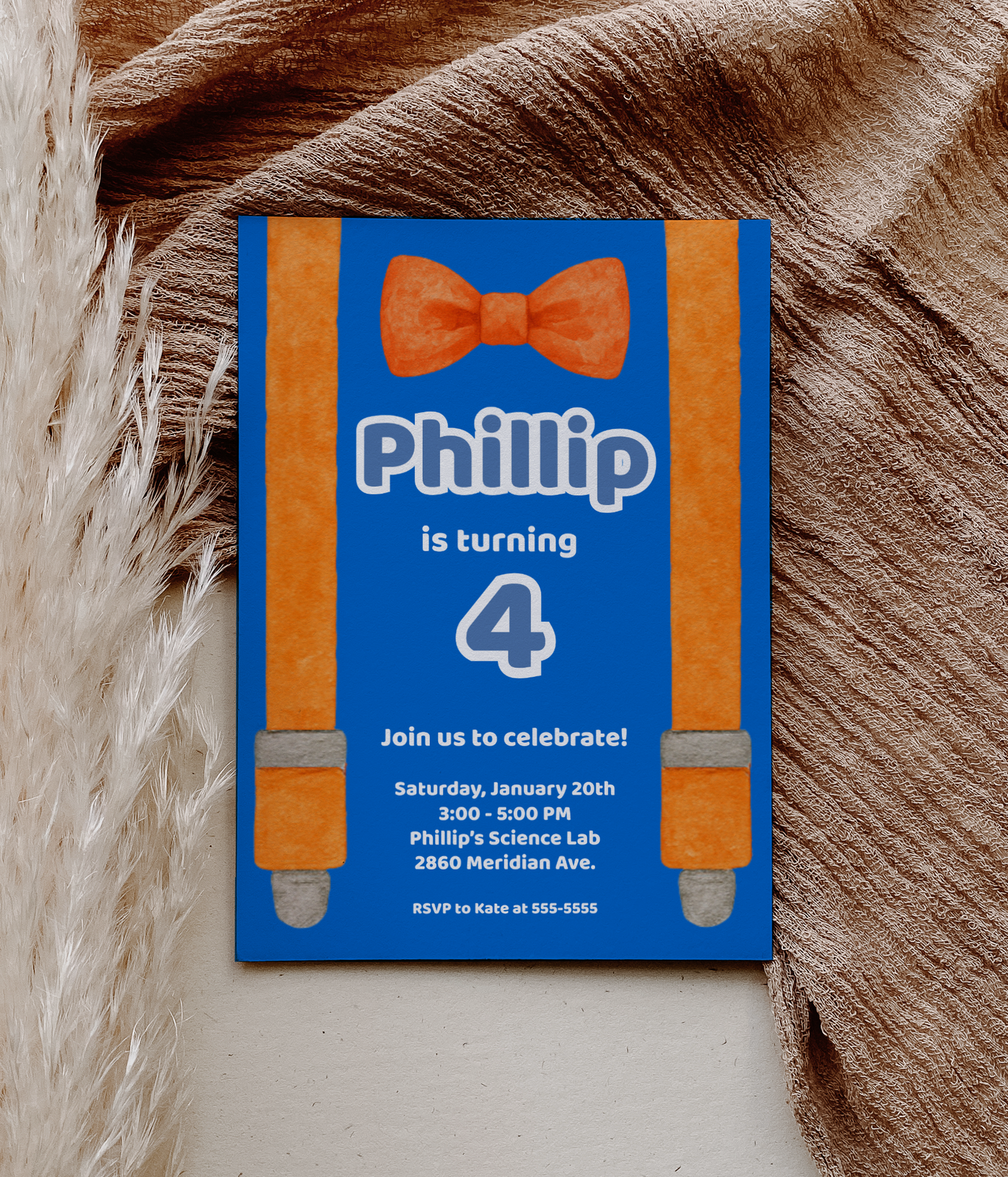 Blippi Inspired Birthday Party Invitation - Canva Template