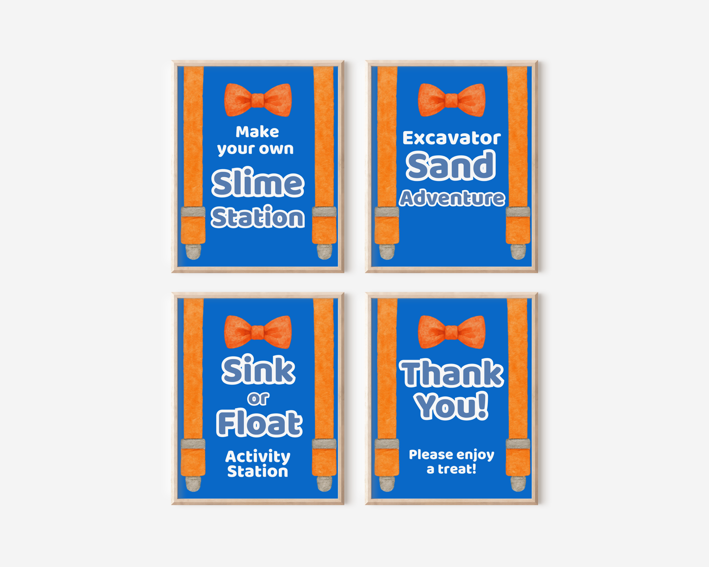 Blippi Inspired Party Sign Set - Instant Download