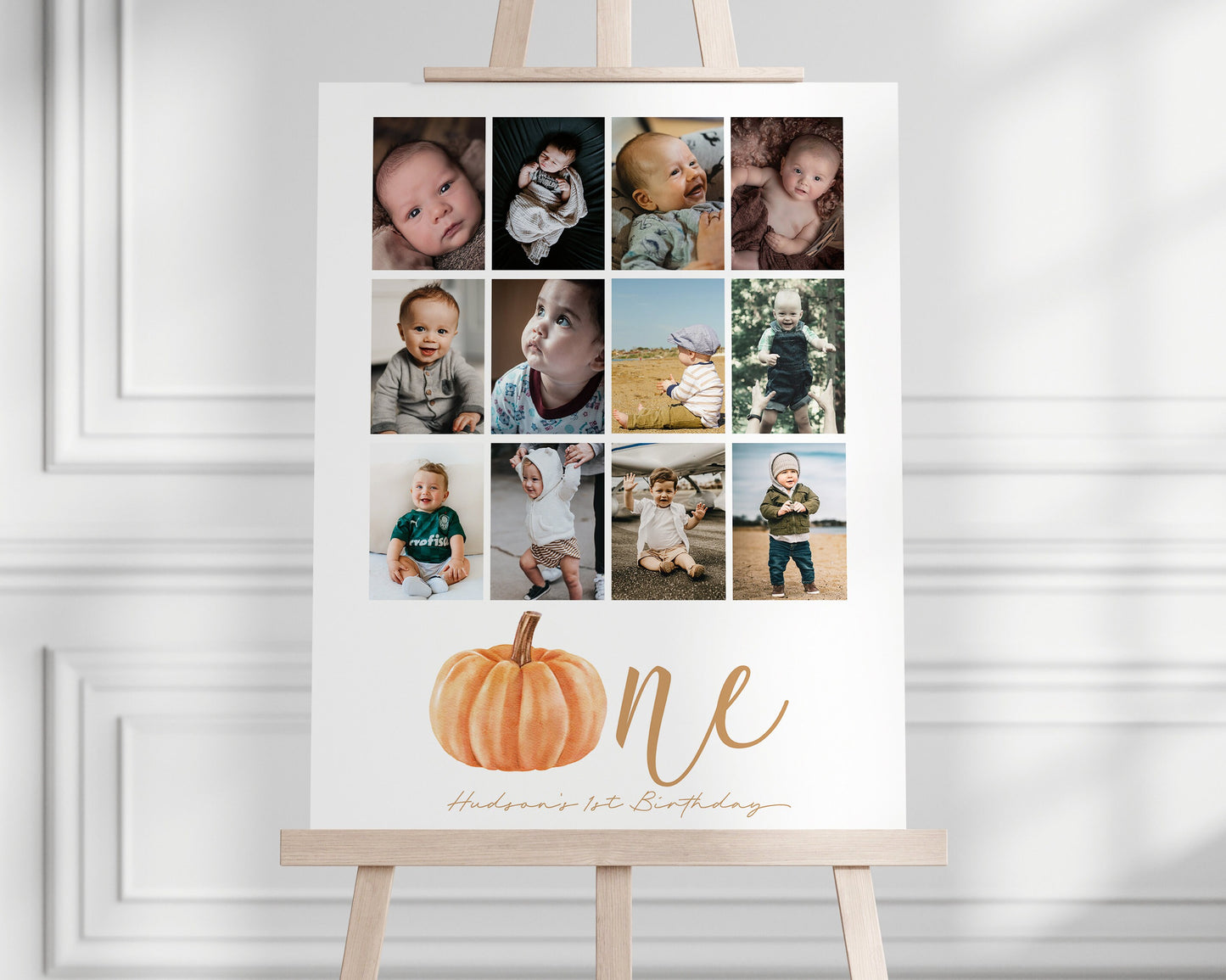 Pumpkin Stats Board - First Birthday Milestone Poster - Pumpkin is One - Fall Birthday Party - 3 sizes - EDITABLE - DIY