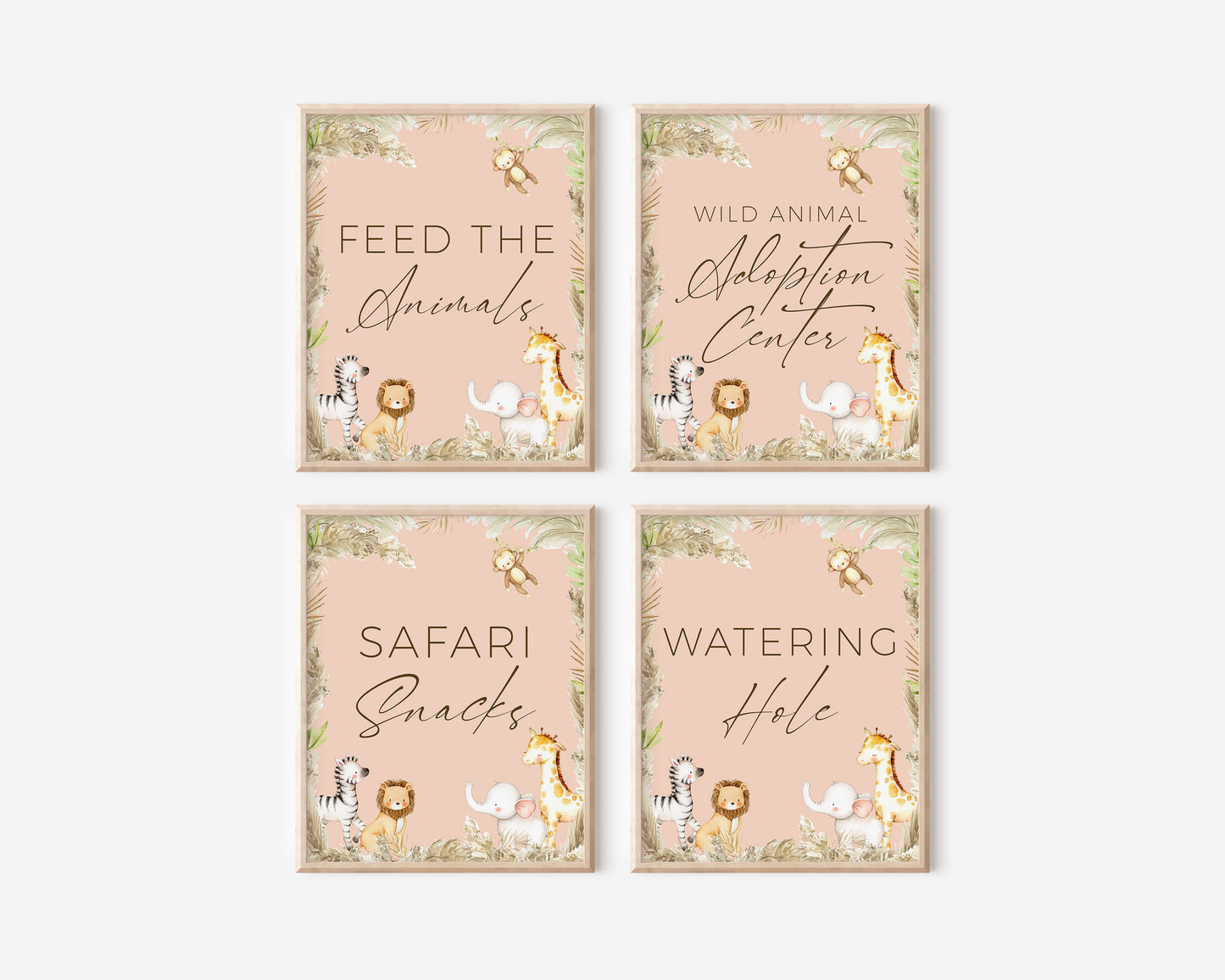 Safari Party Sign - Boho Safari Animal Birthday - Girl Jungle Birthday - Welcome Sign - Entrance Sign - Wall Decoration - EDITABLE - DIY