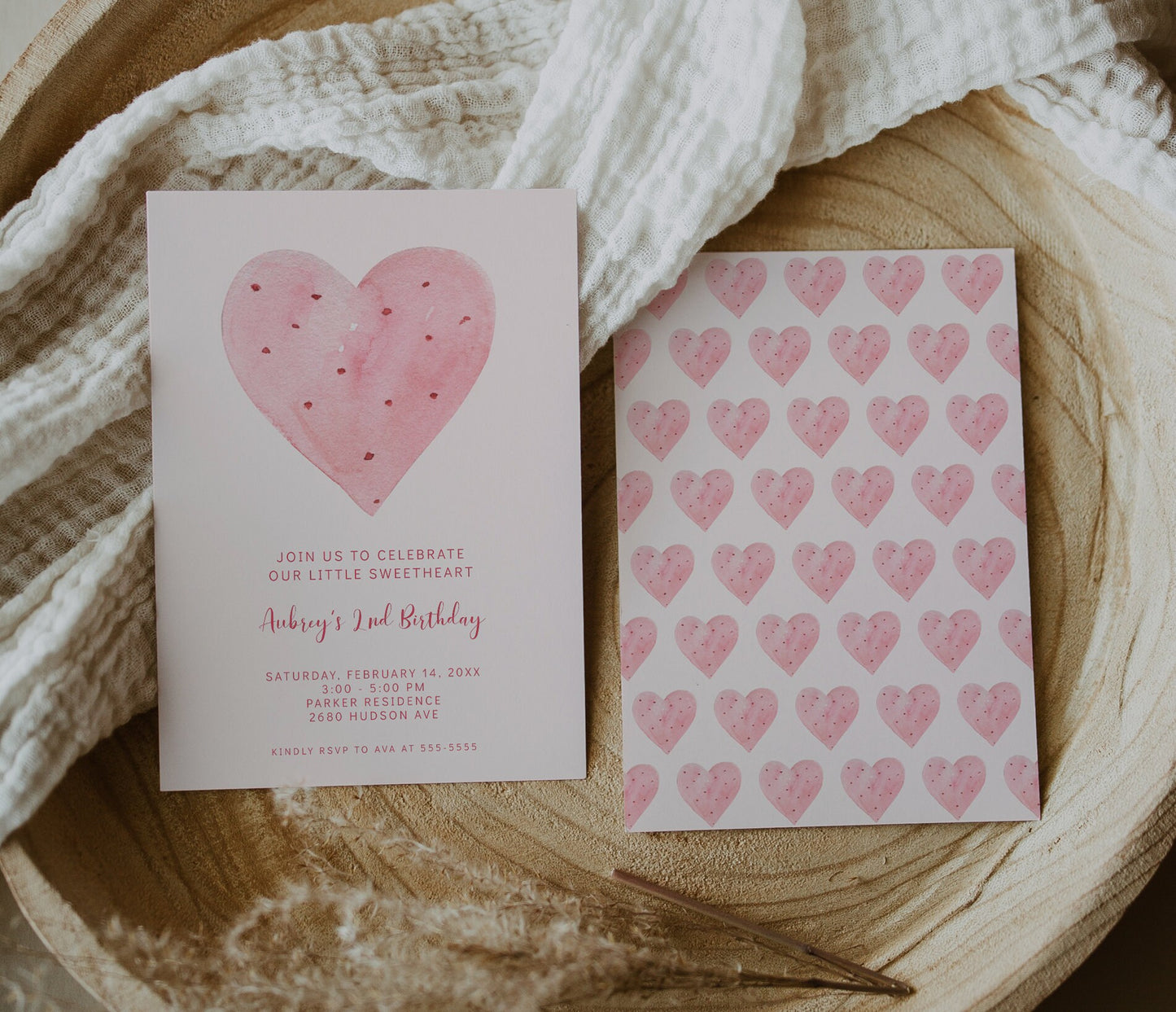 Boho Heart Valentine Birthday Welcome Sign, Pale Pink Minimalist, Valentine Party, Girl Second Birthday, EDITABLE Template - 2 sizes