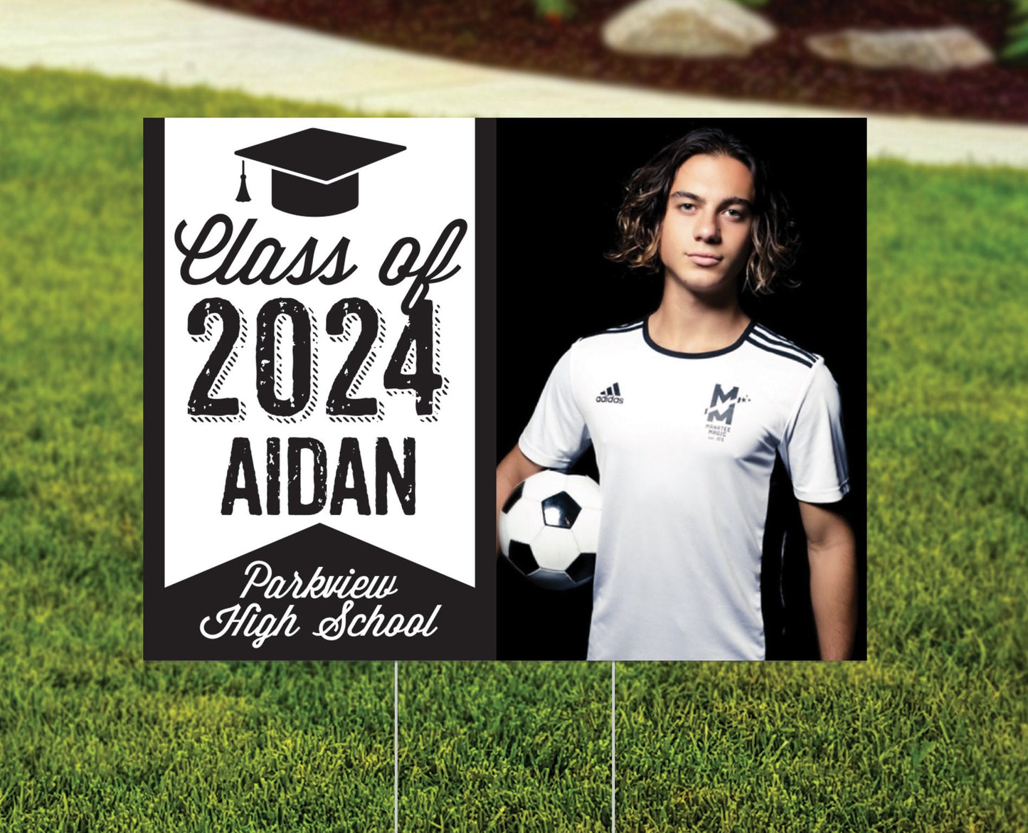 Graduation Yard Sign - Class 2024 Lawn Sign - Outdoor Sign - Senior Photo Yard Sign - Any Color - FREE SHIPPING
