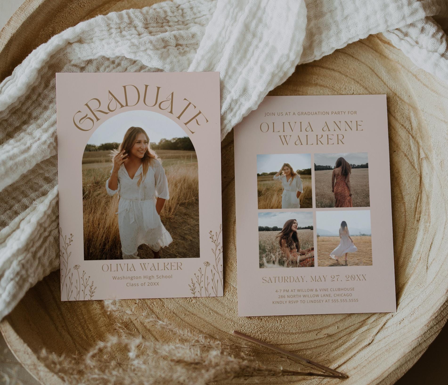 Boho Wildflower Graduation Invitation Party Paper Co. Boho Wildflower Graduation Invitation Party Paper Co.