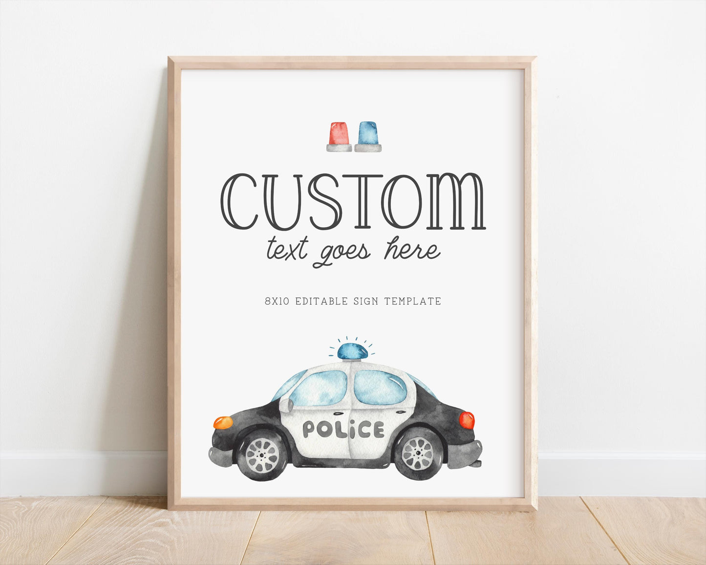 Police Birthday BUNDLE - Police Car Birthday Party Decor Package, Signs, Time Capsule, Favors, Printable Editable