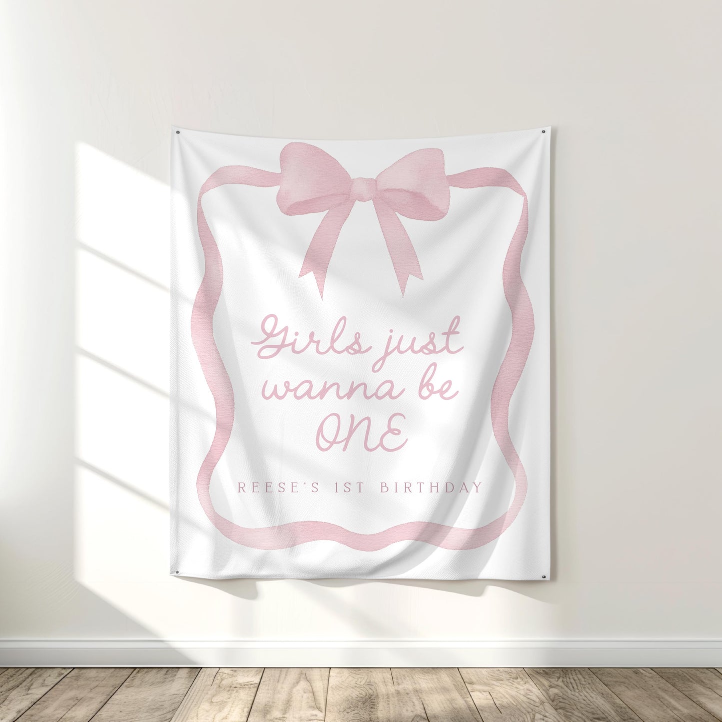 Pink Bow Milestone Board - 1st Birthday Stats Poster - My First Year Sign - Girl First Birthday Party - EDITABLE Template