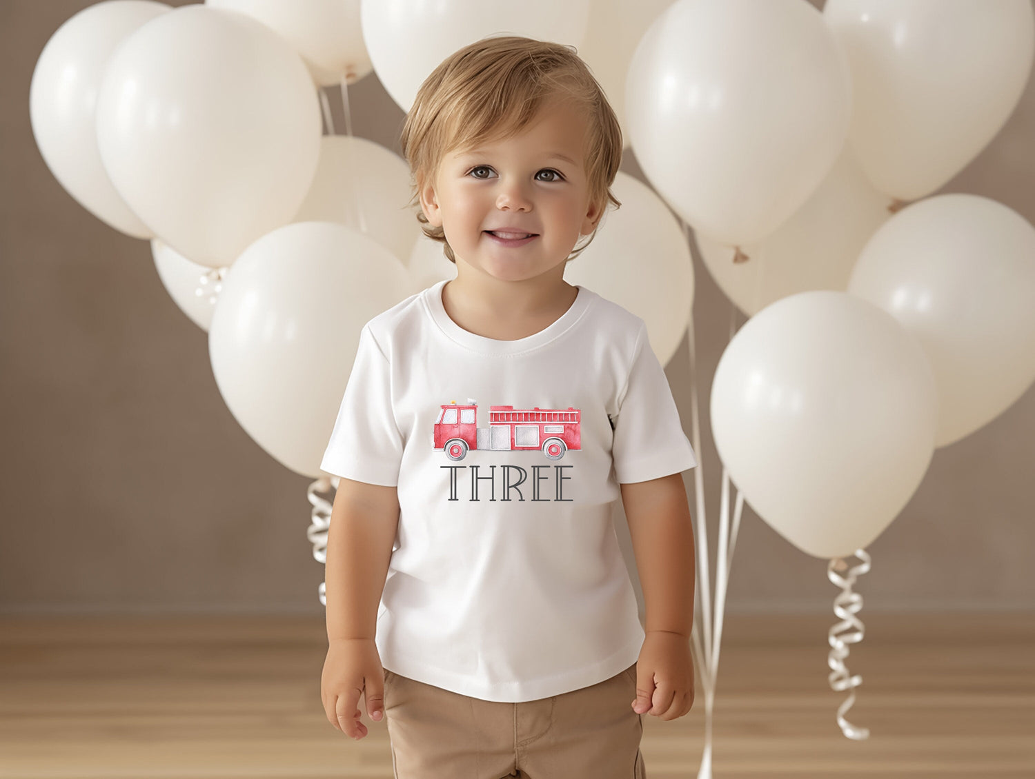 Firetruck Birthday Shirt - 3rd Birthday, Three Year Old, Toddler Shirt, Boys Shirt, Firetruck Party