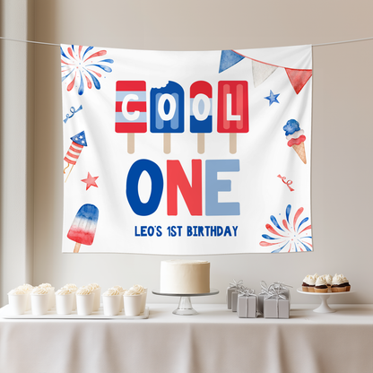 Cool ONE 1st Birthday Backdrop