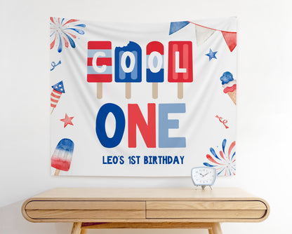 Cool ONE 1st Birthday Backdrop