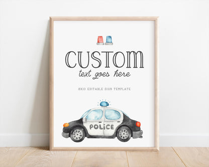 Custom Police Car Birthday Sign