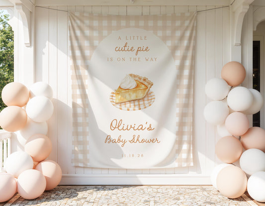 Gingham Fall Cutie Pie Baby Shower Backdrop