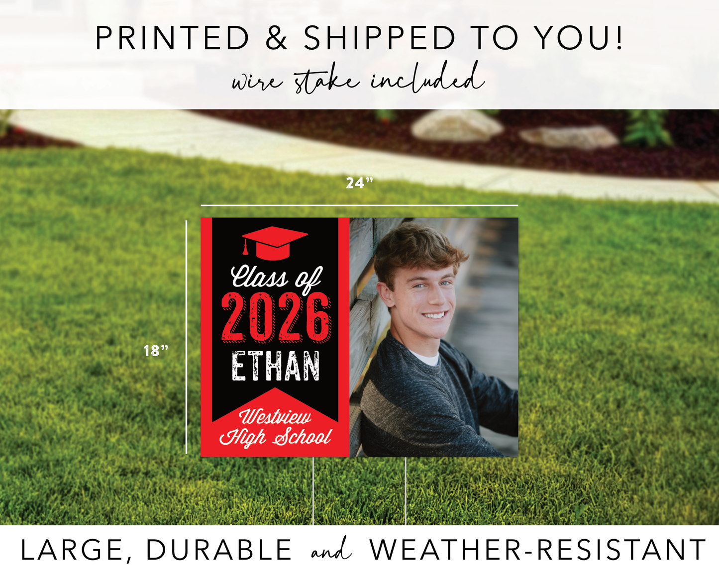 Graduation Photo Yard Sign