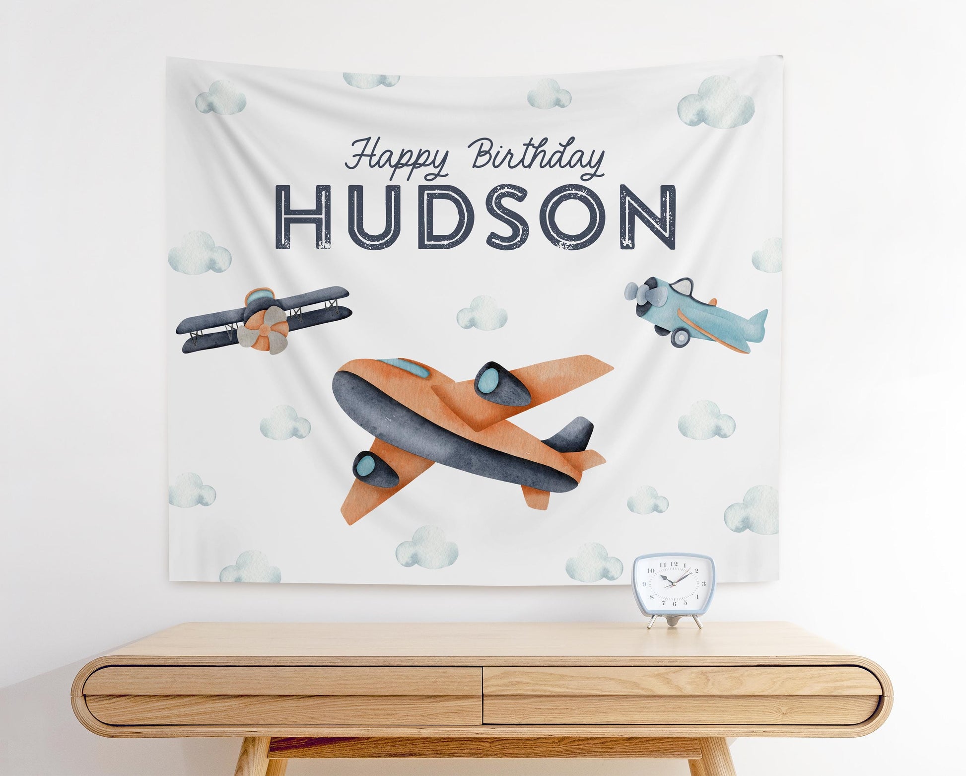 Personalized Airplane Party Backdrop