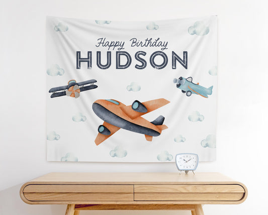 Personalized Airplane Party Backdrop