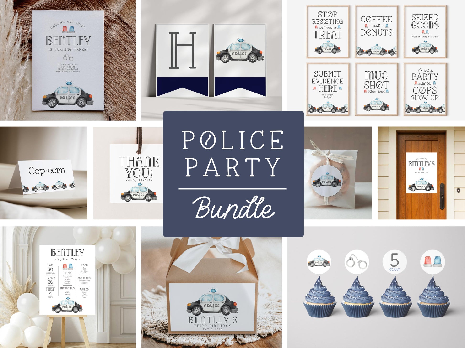 Police theme Birthday BUNDLE