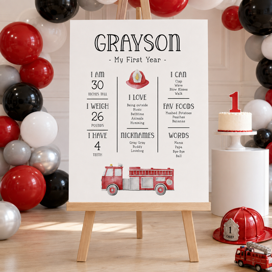 Firetruck Party Stats Board