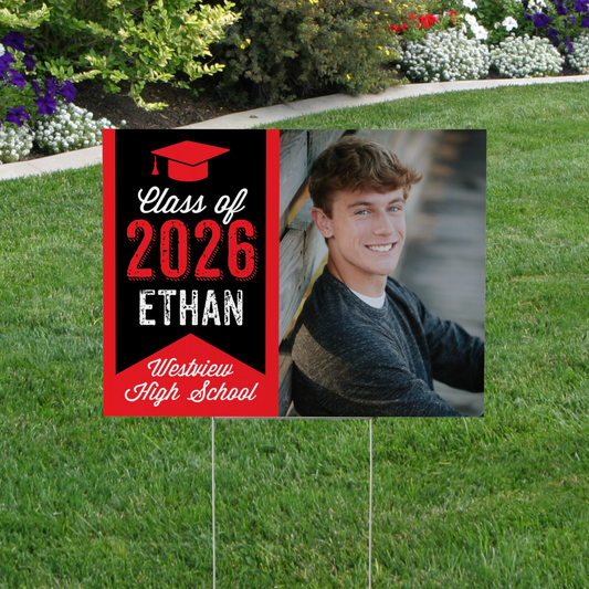 Graduation Photo Yard Sign
