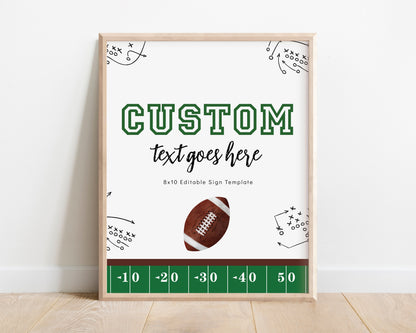 Football High Chair Banner - First Year Down 1st Birthday Party Decoration - ONE Highchair Bunting - INSTANT DOWNLOAD