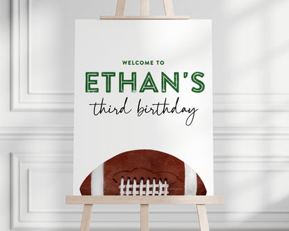 Football High Chair Banner - First Year Down 1st Birthday Party Decoration - ONE Highchair Bunting - INSTANT DOWNLOAD