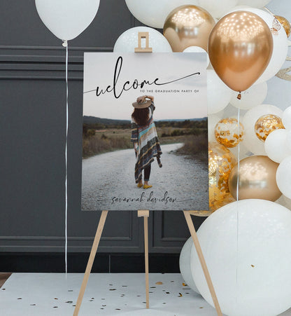 Birthday Party Welcome Sign, Grad Party Sign, Retirement Welcome Sign, Wedding Entrance Sign, Anniversary Welcome Sign, EDITABLE Template