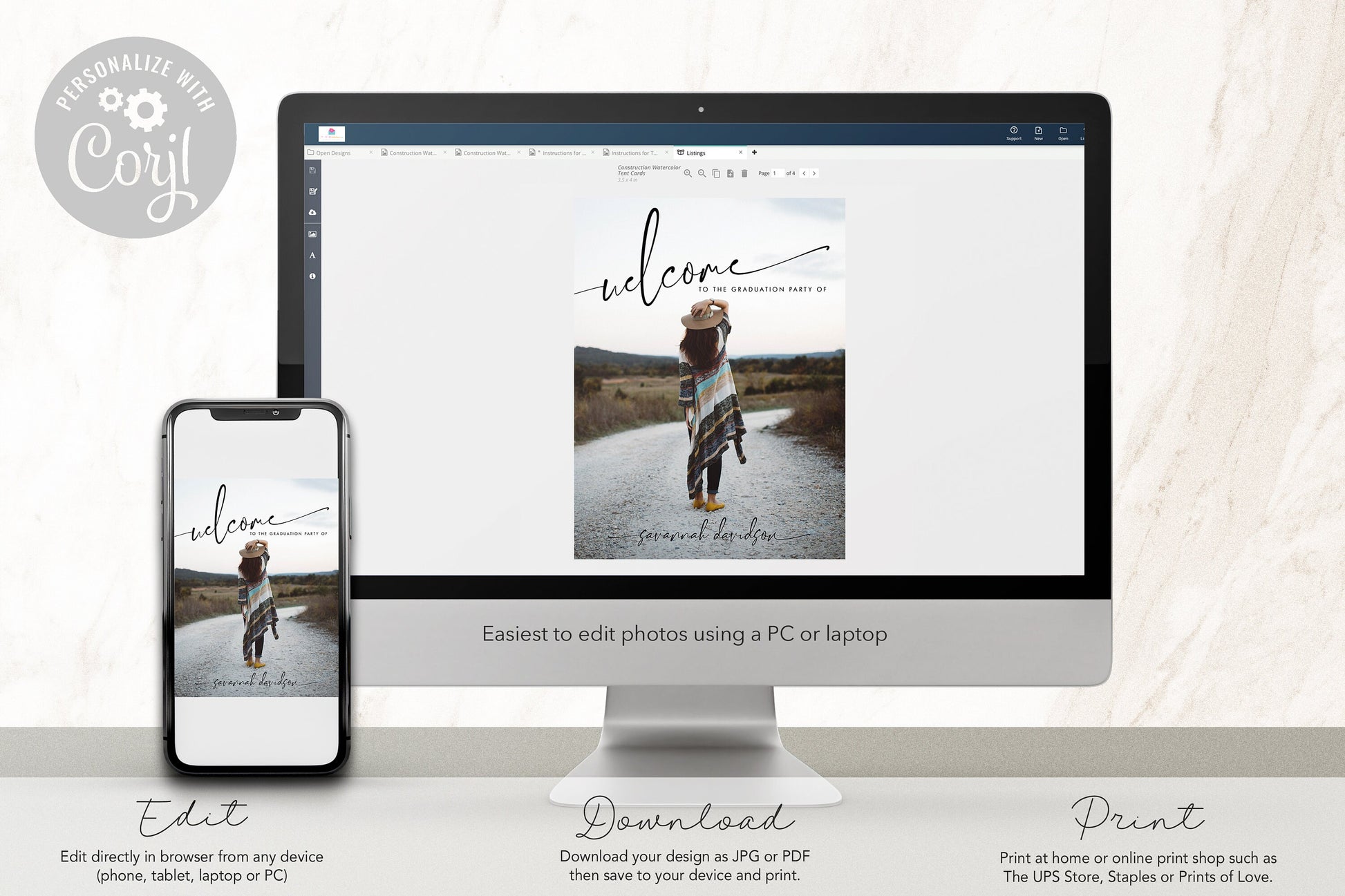 Birthday Party Welcome Sign, Grad Party Sign, Retirement Welcome Sign, Wedding Entrance Sign, Anniversary Welcome Sign, EDITABLE Template