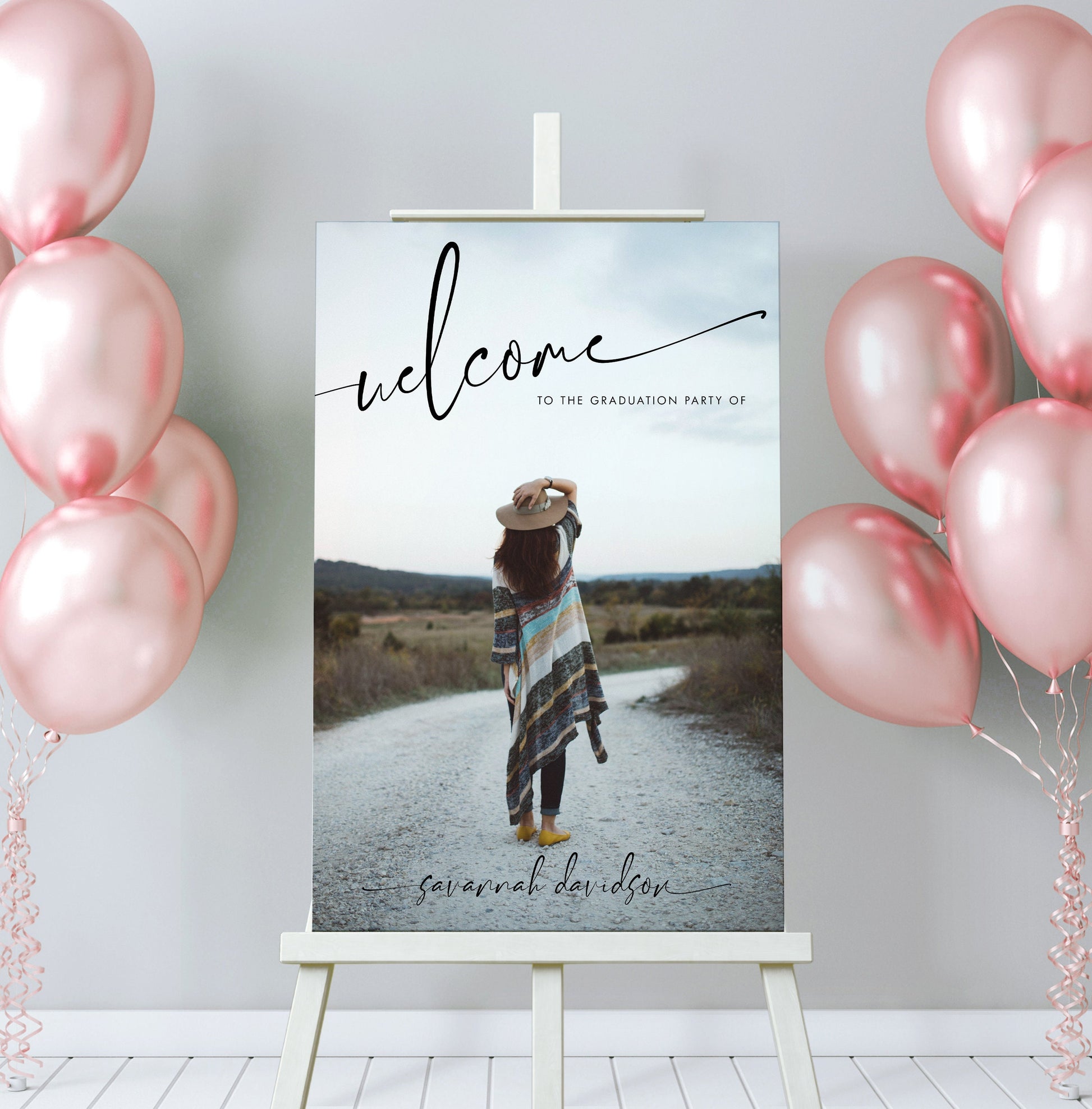 Birthday Party Welcome Sign, Grad Party Sign, Retirement Welcome Sign, Wedding Entrance Sign, Anniversary Welcome Sign, EDITABLE Template