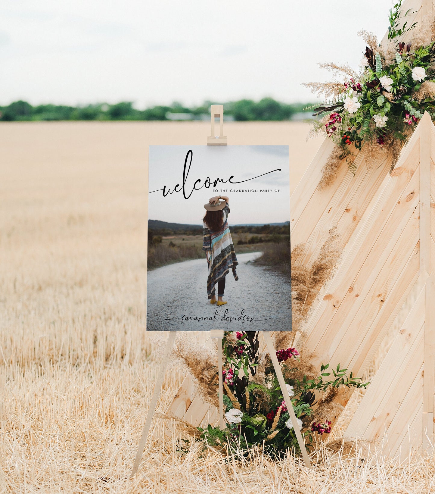 Birthday Party Welcome Sign, Grad Party Sign, Retirement Welcome Sign, Wedding Entrance Sign, Anniversary Welcome Sign, EDITABLE Template