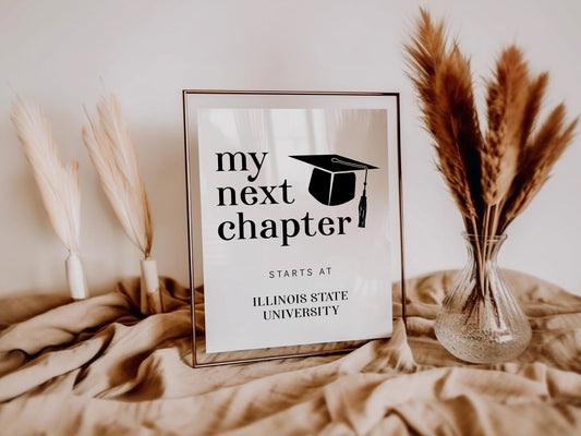 my next chapter editable digital download sign for graduation party
