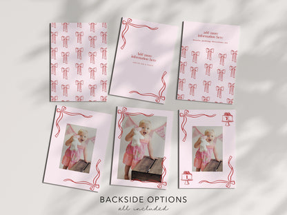 Girls Just Wanna Be ONE Pink and Red Bow 1st Birthday Invitation, Editable Girl First Birthday Invite, Bow Theme Printable Party Invitation