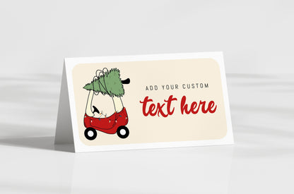 Oh What Fun Christmas Birthday Invitation | Holiday 1st Birthday Party Invite | Editable Red Toy Car with Christmas Tree Birthday Printable