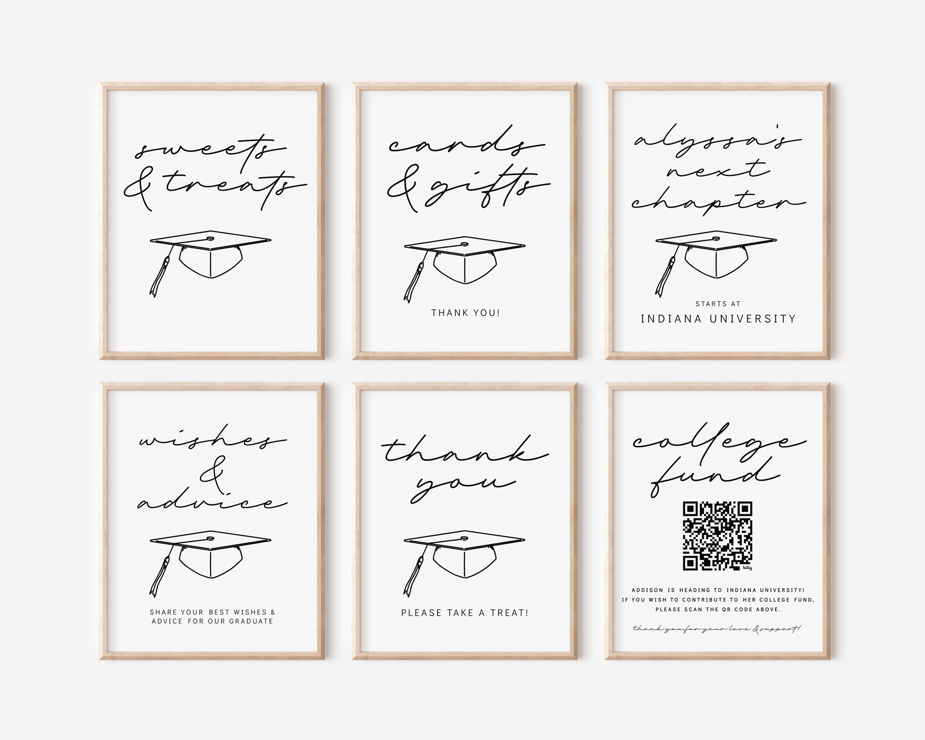 Craft Paper Graduation Sign Editable Graduation Party Sign Set – Party Paper Co.