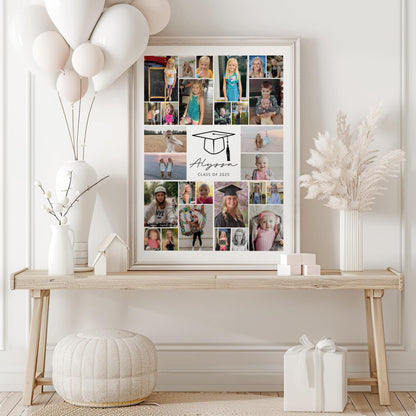 Graduation Photo Sign Set, Photo Collage Sign, Picture Memory Board, Senior Night Display, Grad Party Welcome Sign, Editable CANVA Templates