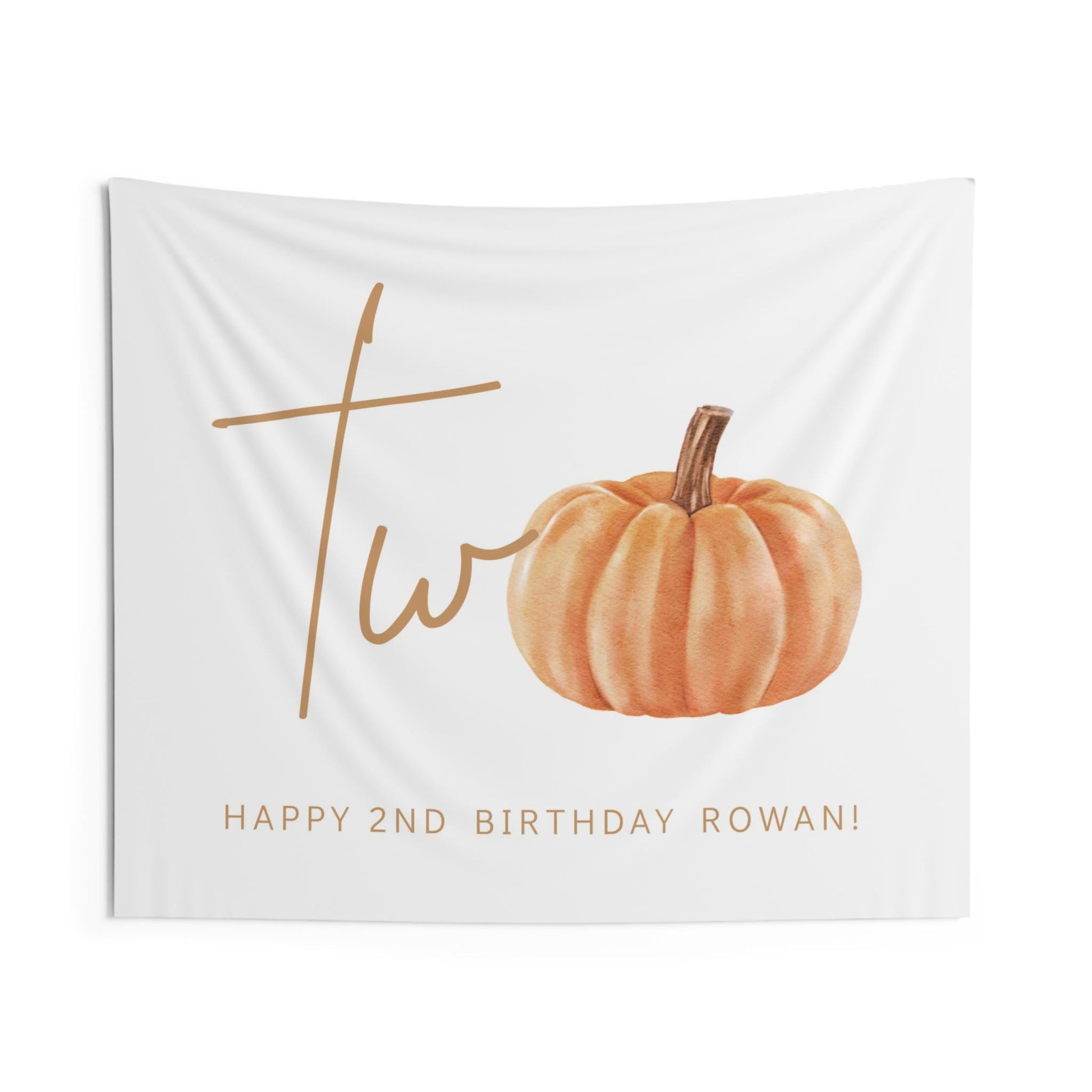 Pumpkin is TWO Backdrop, Pumpkin Second Birthday Party, Pumpkin Party Decorations - Fall 2nd Birthday Banner - FREE US Shipping