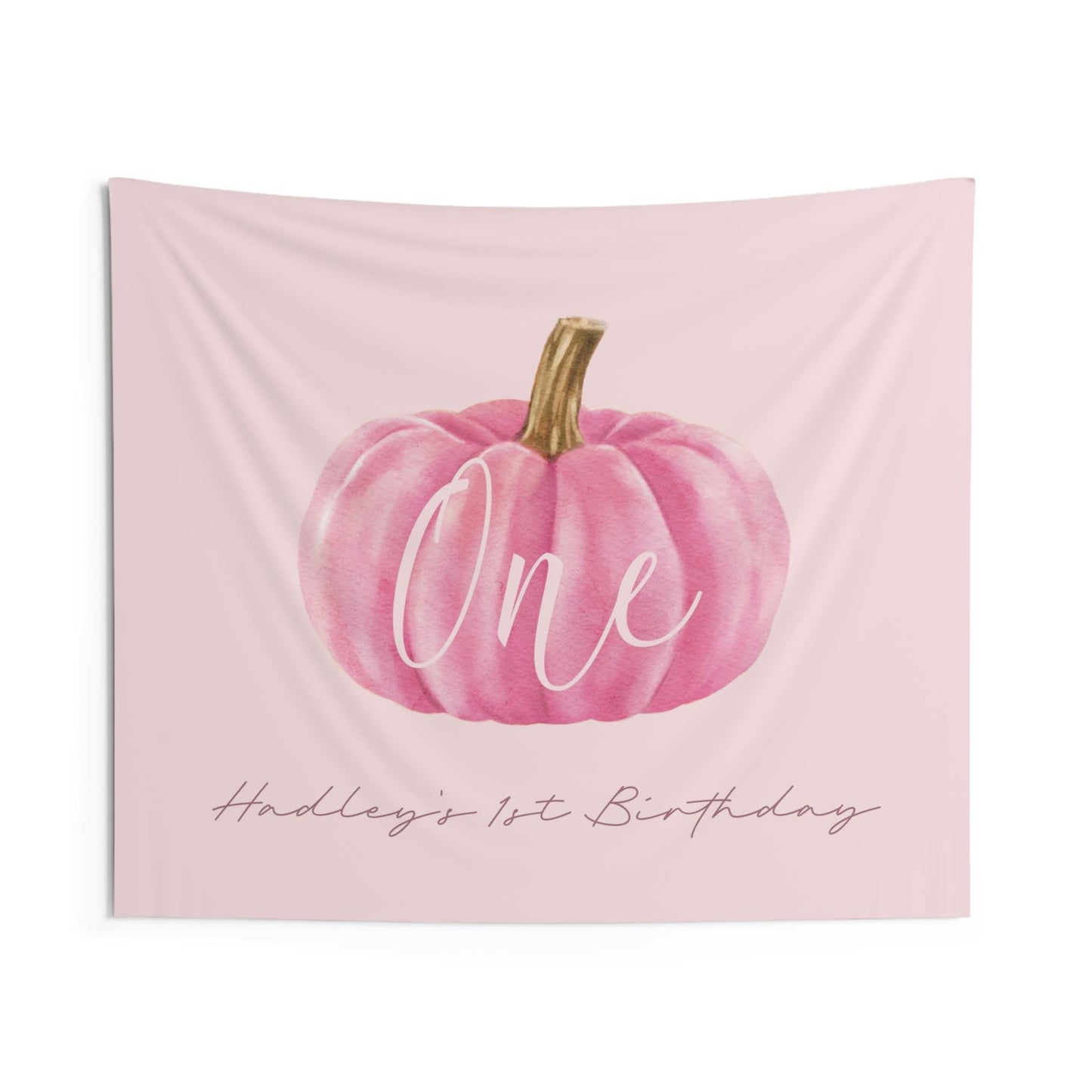 Pink Pumpkin First Birthday Party Backdrop, Pumpkin is ONE - Girl Pumpkin Party Decorations - Pink 1st Birthday Banner - FREE US Shipping
