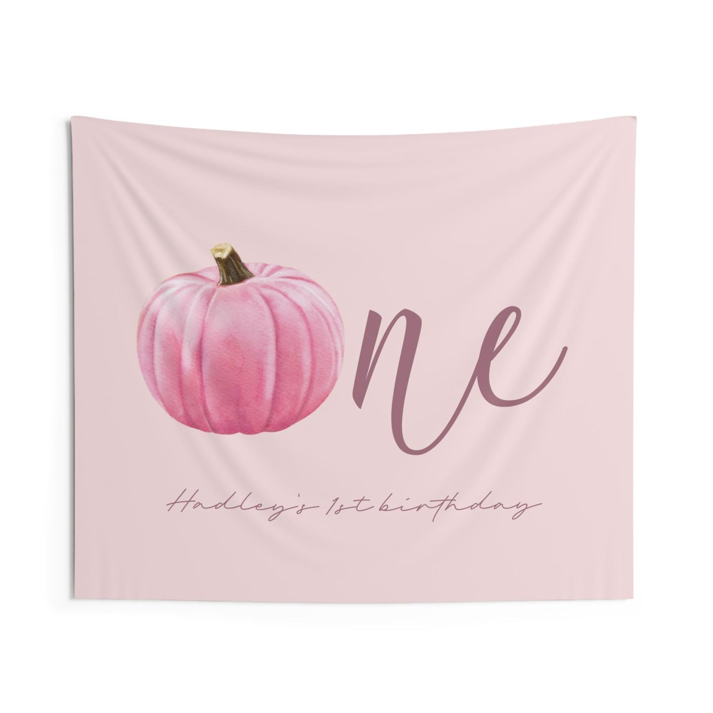 Pink Pumpkin is ONE Backdrop, First Birthday Party Backdrop, Girl Pumpkin Party Decorations - Pink 1st Birthday Banner - FREE US Shipping