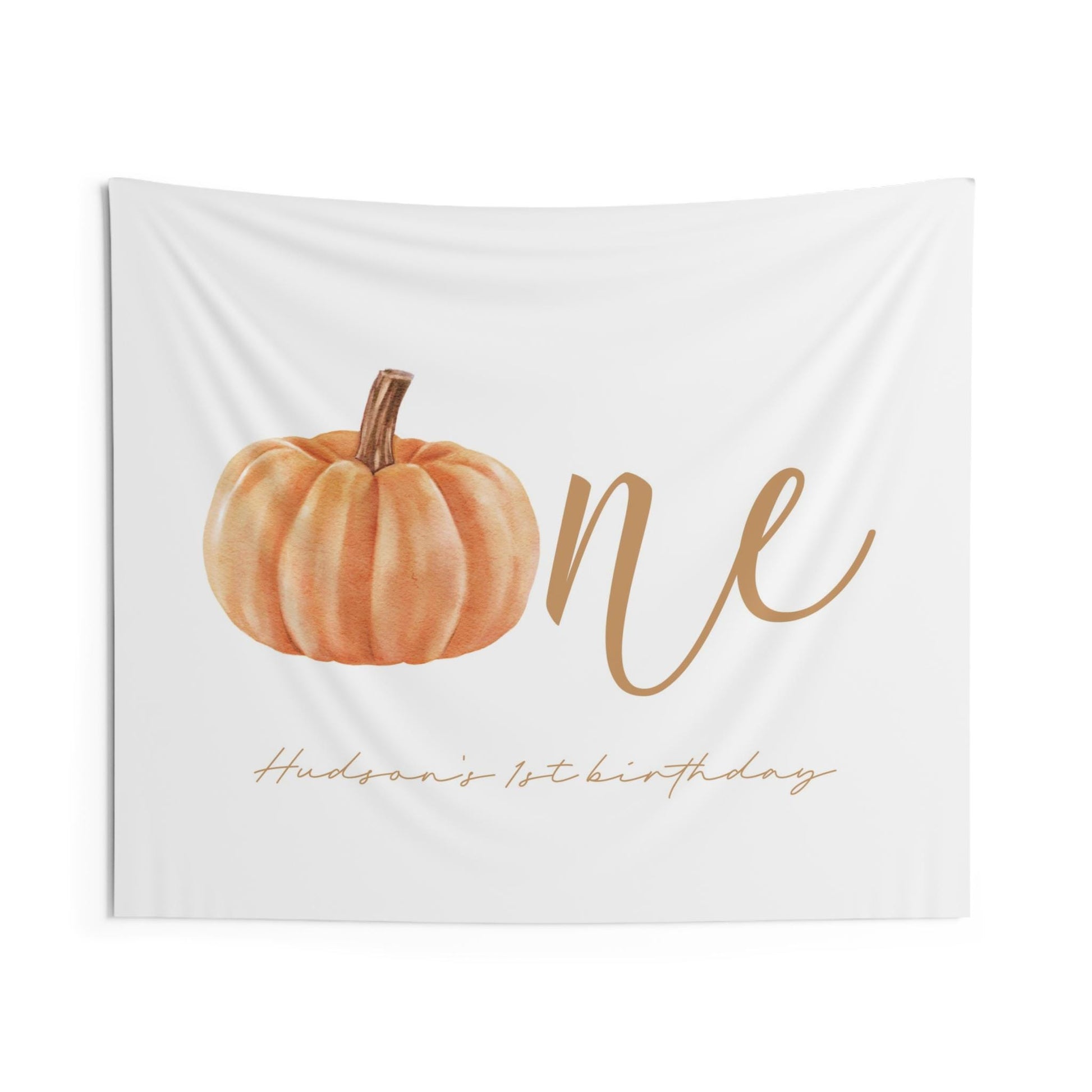 Pumpkin First Birthday Party Backdrop, Pumpkin is ONE - Pumpkin Party Decorations - Fall 1st Birthday Banner - FREE US Shipping