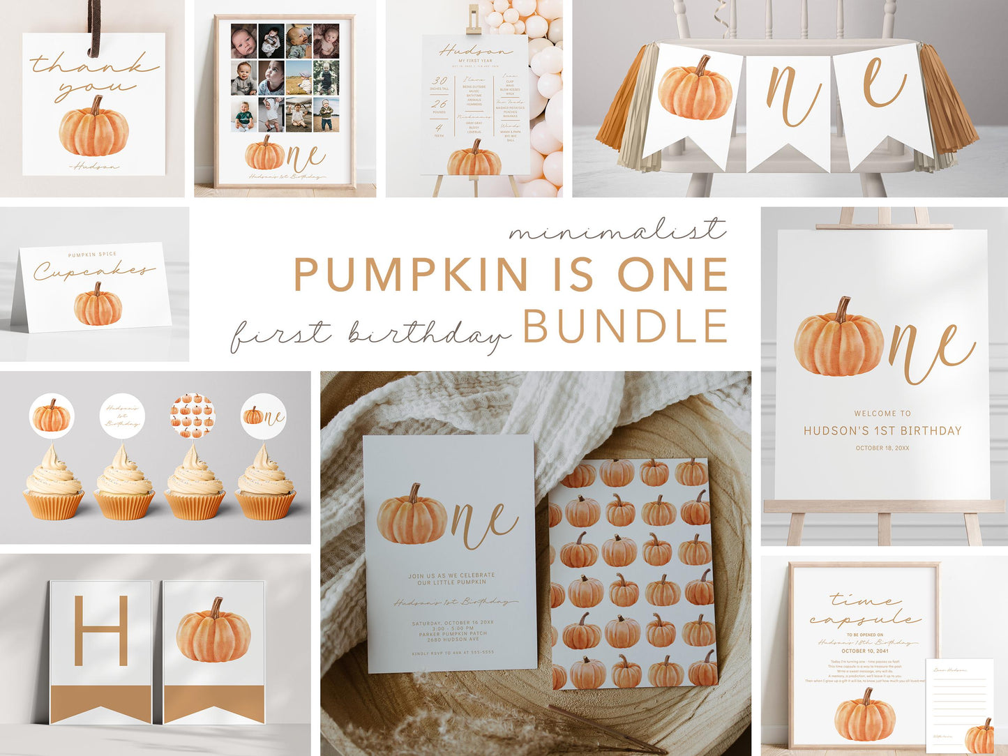 Pumpkin First Birthday Party Backdrop, Pumpkin is ONE - Pumpkin Party Decorations - Fall 1st Birthday Banner - FREE US Shipping