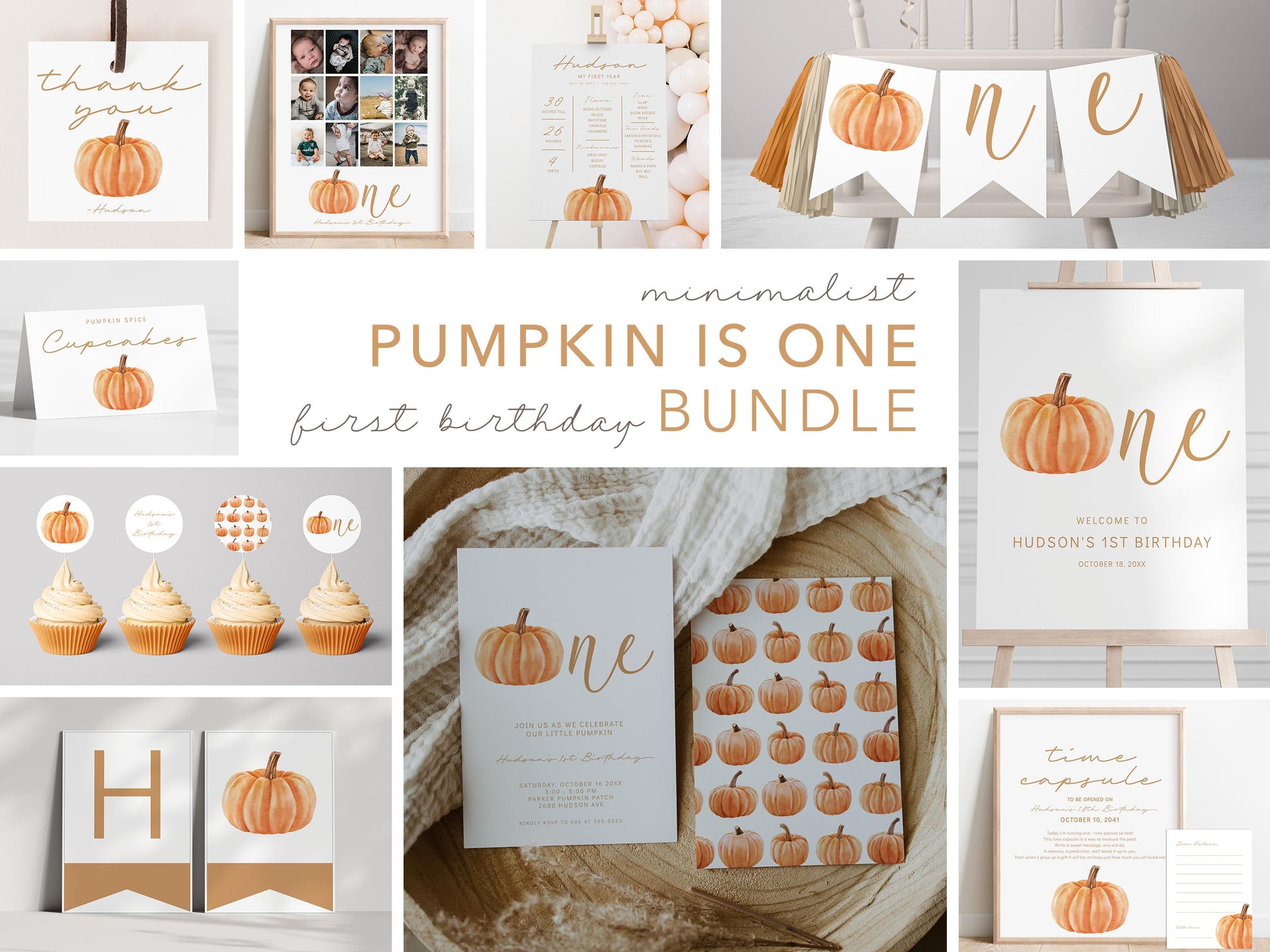 Pumpkin First Birthday Party Backdrop, Pumpkin is ONE - Pumpkin Party Decorations - Fall 1st Birthday Banner - FREE US Shipping