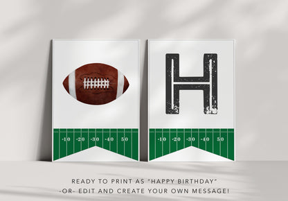 First Year Down BUNDLE - Football 1st Birthday Party Decor Package, First Down Invitation, Signs, Time Capsule, Favors, Printable Editable