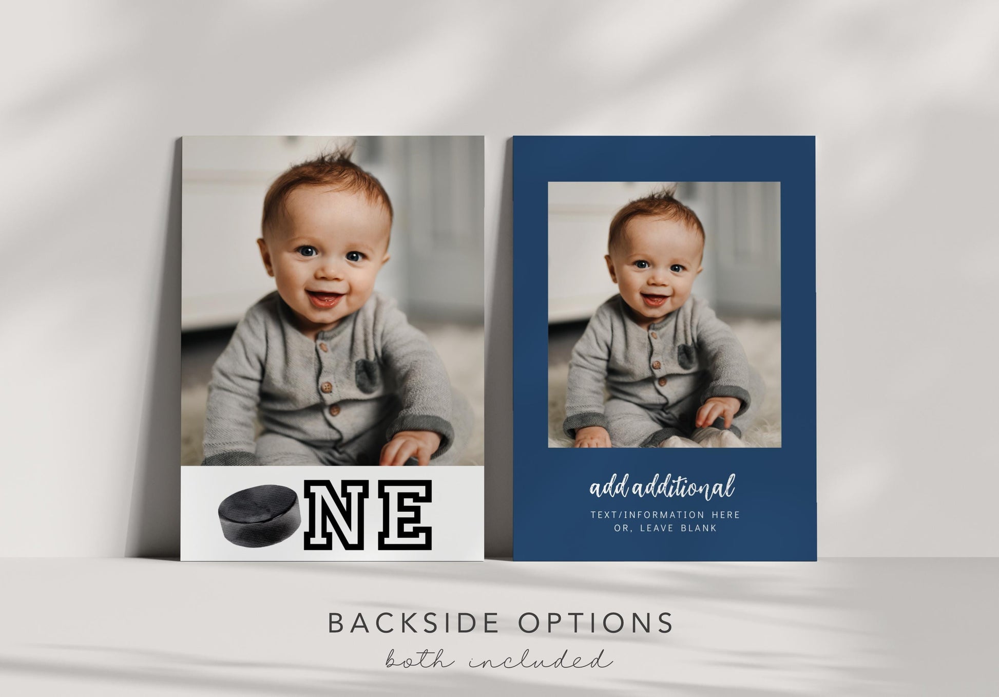 Hockey 1st Birthday Invitation - He Shoots He Scores The Big ONE, Editable Invite Template