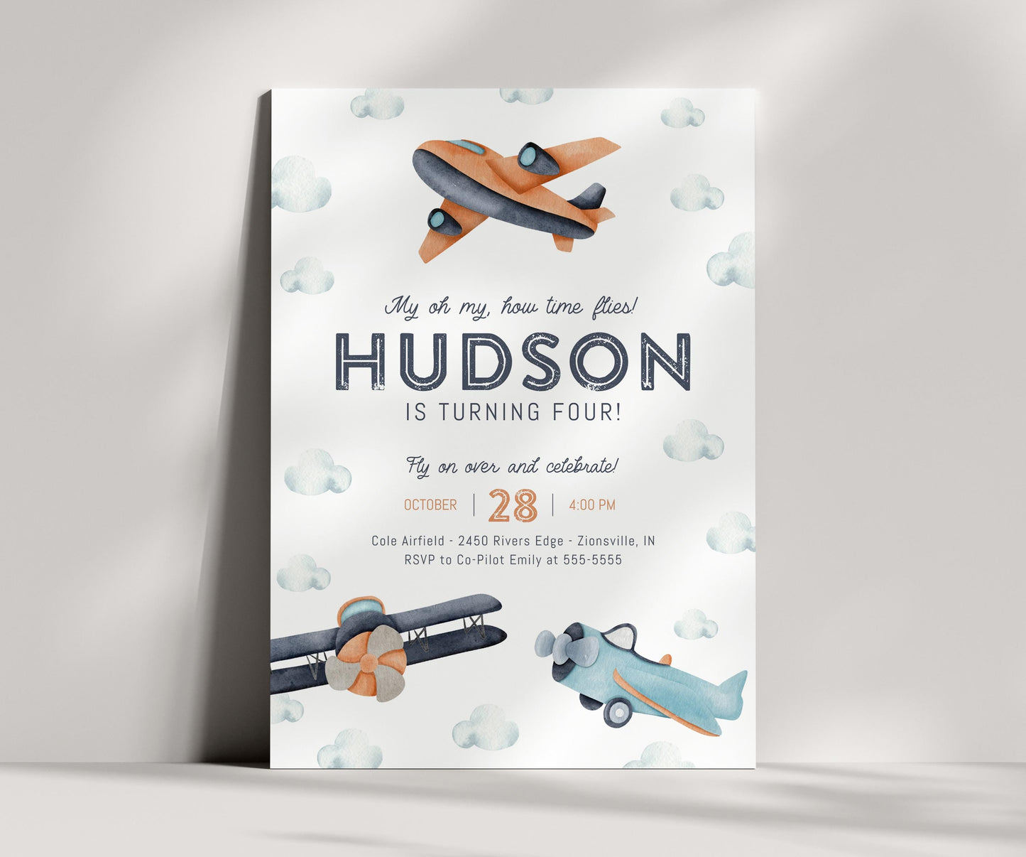 Airplane Birthday Time Capsule - Vintage Time Flies 1st Birthday, First Birthday Party Message, Instant Download, EDITABLE TEMPLATE