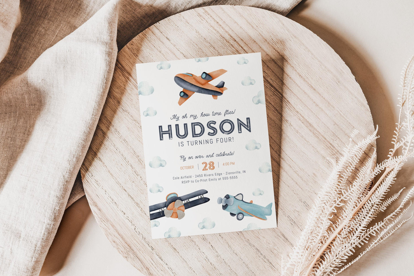 Airplane Birthday BUNDLE - Vintage Plane Birthday Party Decor Package, Time Flies, Two Fly, Signs, Time Capsule, Favors, Printable Editable