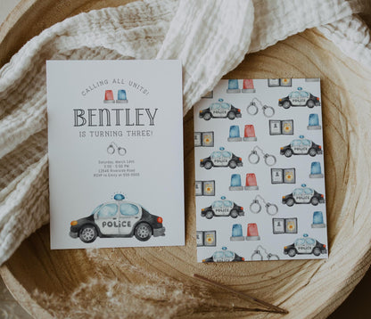 Police Car Time Capsule - Police Birthday Party, Cop First Birthday Party Message, Instant Download, EDITABLE TEMPLATE