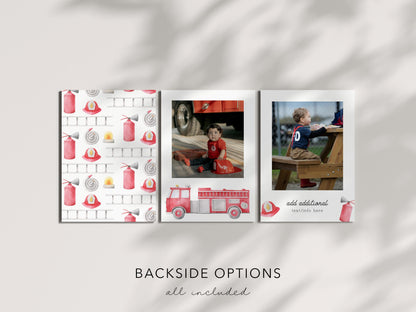 Two the Rescue 2nd Birthday Party Invite | Firetruck Birthday Invitation | Printable Fireman Fire Engine Editable Template