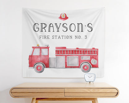 Firetruck Birthday Invitation | 1st Birthday Party Invite | Printable Fireman First Birthday Fire Engine Party