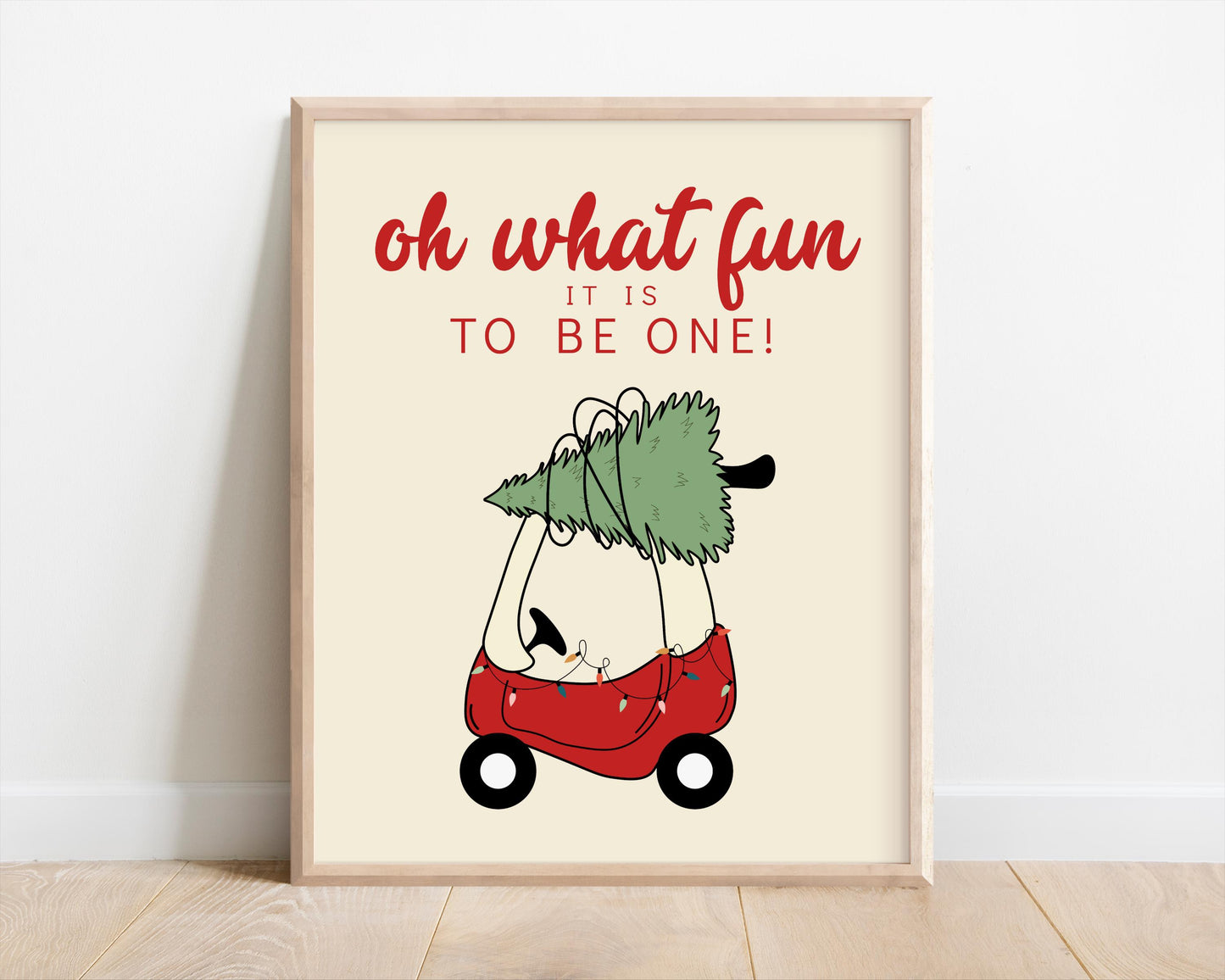 Christmas Tree Toy Car Party Sign Set - Oh What Fun First Birthday Decor - Hot Cocoa Bar, Sweet Shop, Ornament Favor Sign - INSTANT DOWNLOAD