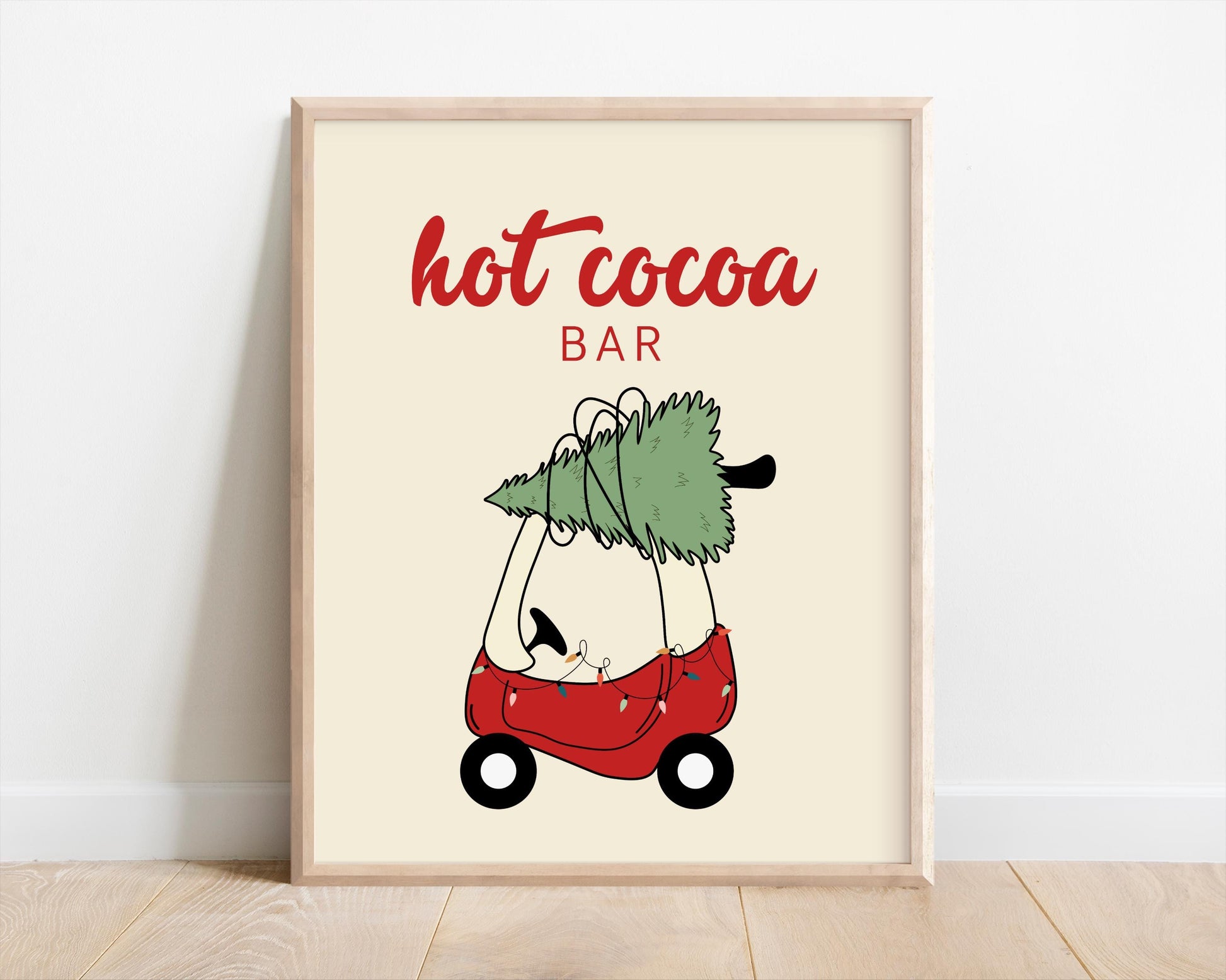 Christmas Tree Toy Car Party Sign Set - Oh What Fun First Birthday Decor - Hot Cocoa Bar, Sweet Shop, Ornament Favor Sign - INSTANT DOWNLOAD