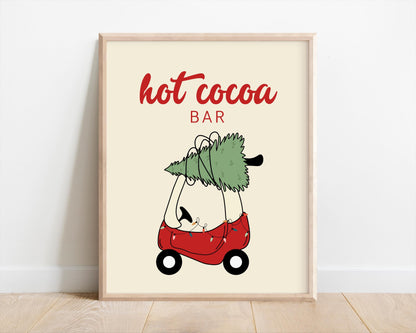 Christmas Tree Toy Car Party Sign Set - Oh What Fun First Birthday Decor - Hot Cocoa Bar, Sweet Shop, Ornament Favor Sign - INSTANT DOWNLOAD