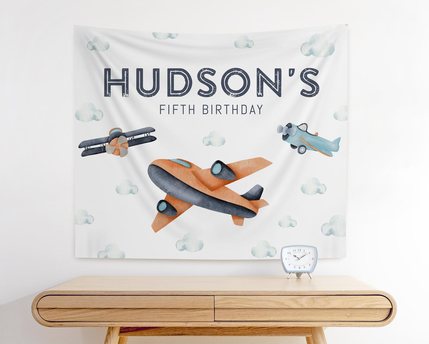 Airplane Party Backdrop - Personalized Airplane Party Decoration - Vintage Airplane Birthday Banner - DIGITAL FILE