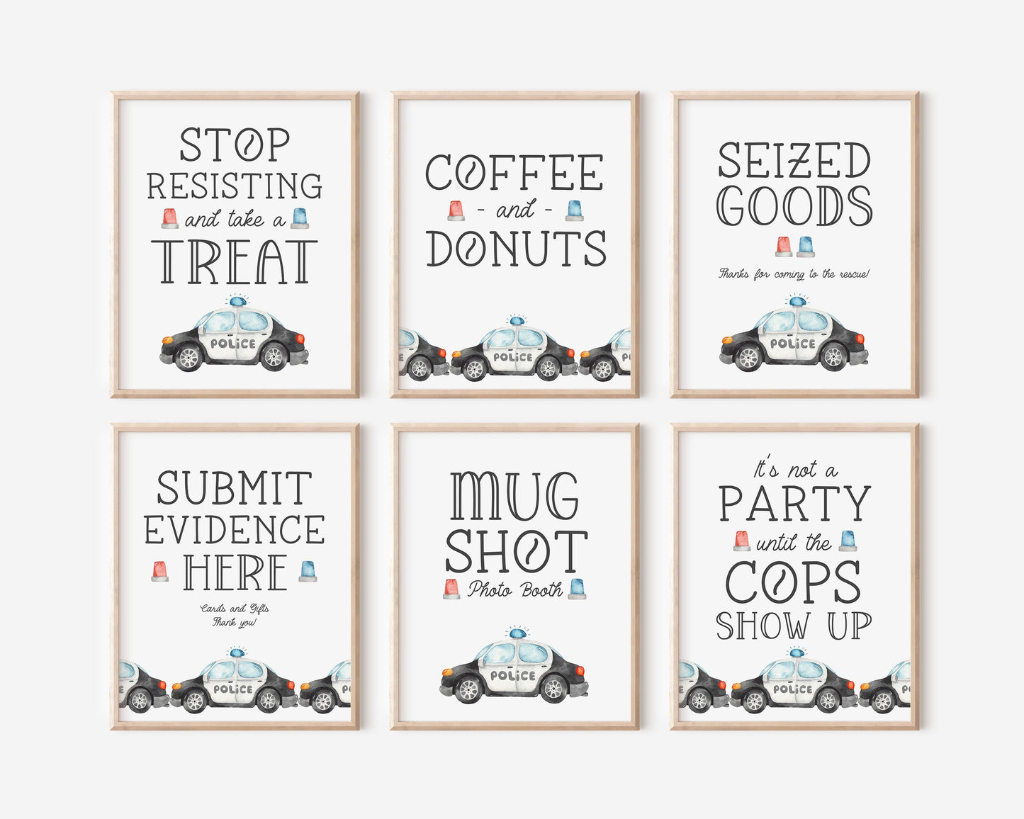 Police Car Birthday Sign - Custom Police Party Sign - Cop Birthday Party - EDITABLE DIY Template