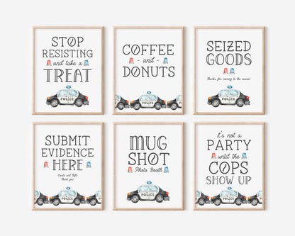Police Car Birthday Sign - Custom Police Party Sign - Cop Birthday Party - EDITABLE DIY Template